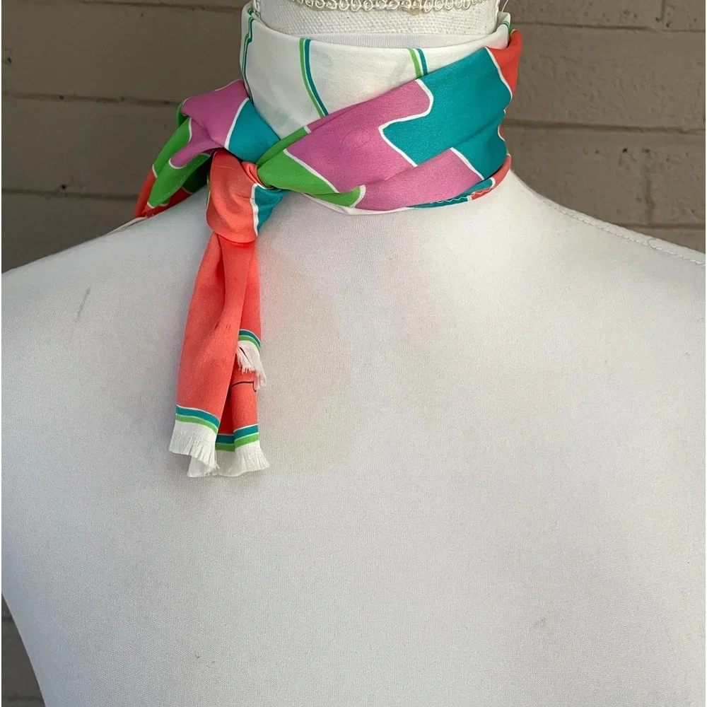 Vintage  60’s -70’s  Cathy Hardwick  Modern Print Scarf